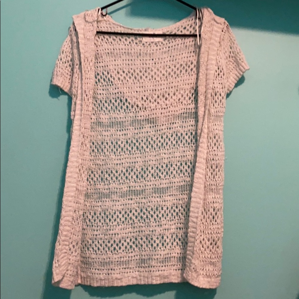 justice white knitted sweater